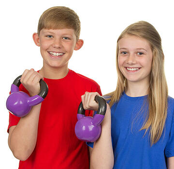 Children Lifting Weights