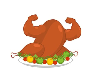 bigstock-Strong-Turkey-On-Plate-With-Ga-154349399
